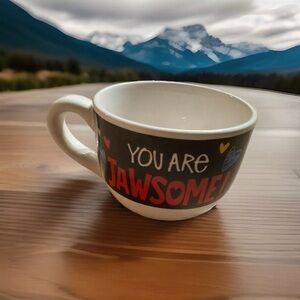DAN DEE INTERNATIONAL You Are Jawsome! Black White W/ Hearts Coffee Mug